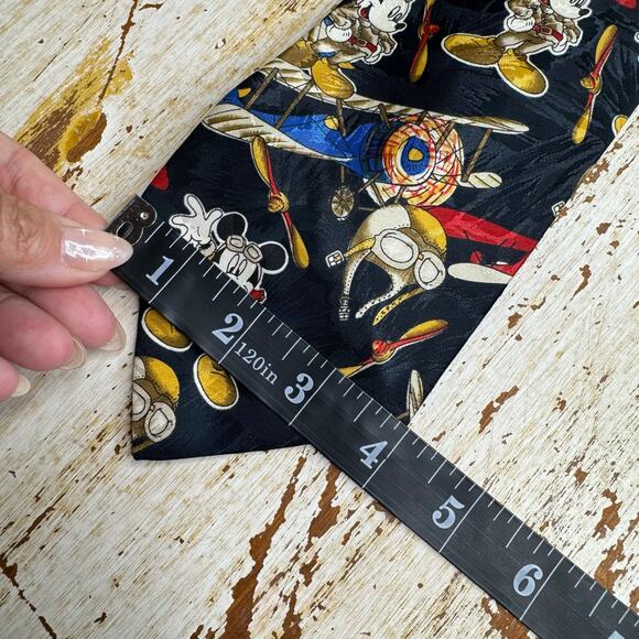 VTG Mickey Unlimited Disney Mickey Mouse Aviation Pilot Pointed Neck Tie - Picture 7 of 8
